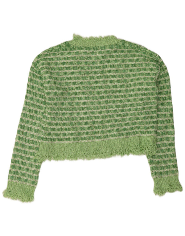 Damski sweter z golfem Zara UK 10 w małe zielone paski