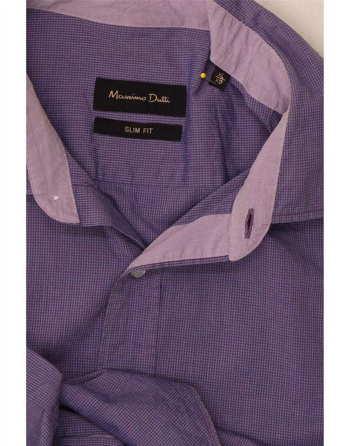 Koszula męska Massimo Dutti Slim Fit XL, fioletowa kratka