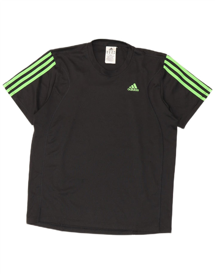 Męska koszulka ADIDAS Climalite Top, średni czarny poliester