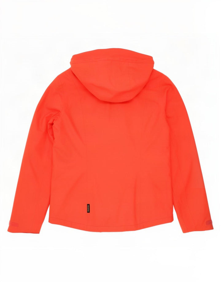 Damska kurtka przeciwdeszczowa Jack Wolfskin z kapturem, oversize, UK 8/10, mała czerwona