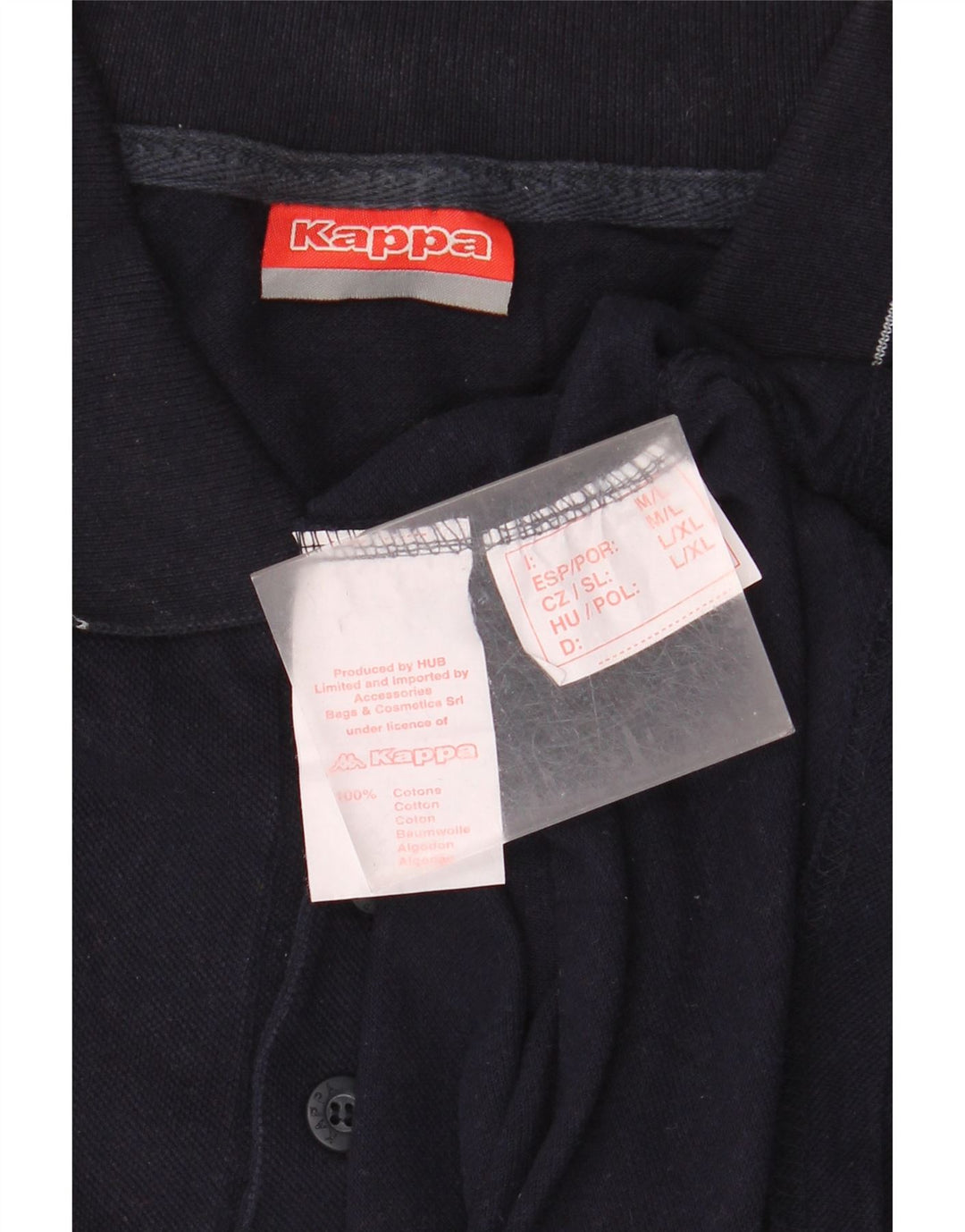 Męska koszulka polo Kappa, średnia, granatowa, bawełniana