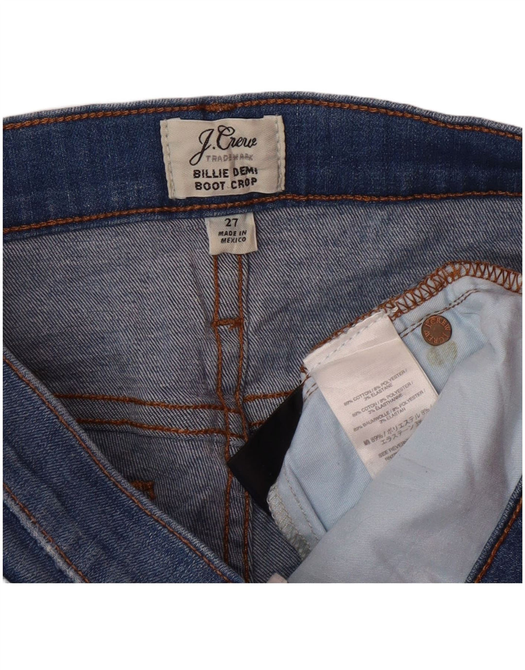 J. CREW Damskie jeansy Billie Demi Bootcut W27 L25 Niebieskie bawełniane