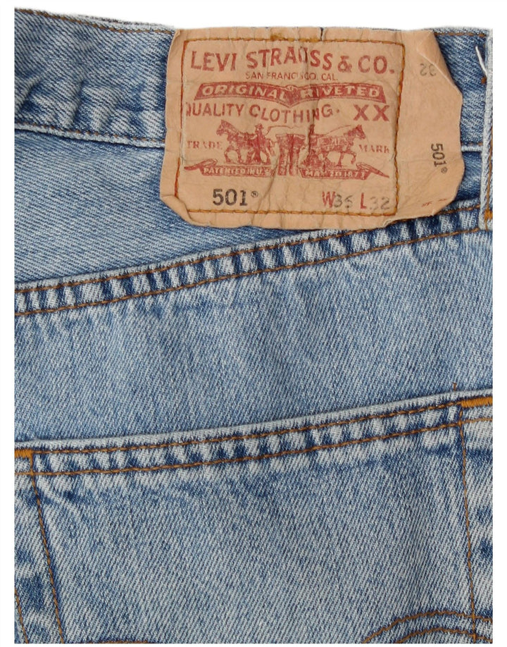 Męskie dżinsy Levi's 501 Straight W36 L32 Niebieskie bawełniane