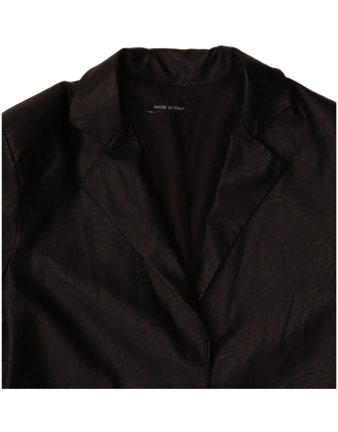 Damska marynarka ze sztucznej skóry VINTAGE zapinana na 1 guzik UK 12, średnia czarna