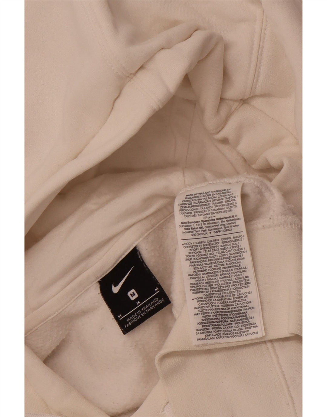 NIKE Mens Hoodie Jumper Medium White Cotton