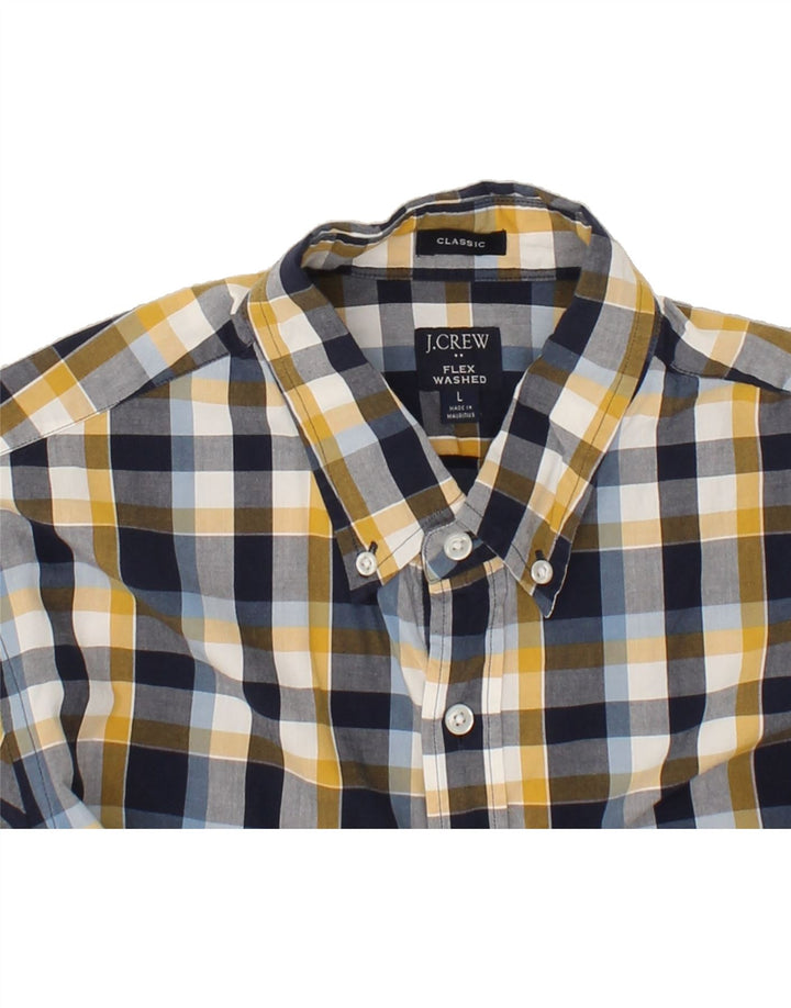 J. CREW Mens Classic Fit Shirt Large Navy Blue Check Cotton Vintage J. Crew and Second-Hand J. Crew from Messina Hembry 