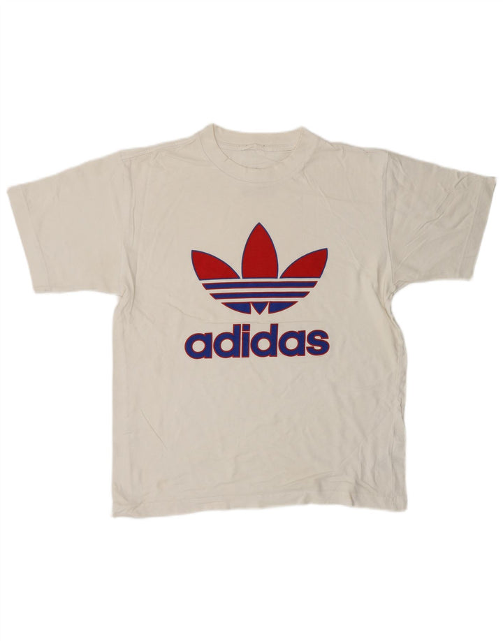 Męski T-shirt z grafiką ADIDAS, mały, biały, bawełniany
