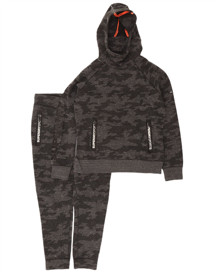 Damski pełny dres Superdry Graphic UK 18 XL, szary kamuflaż, poliester