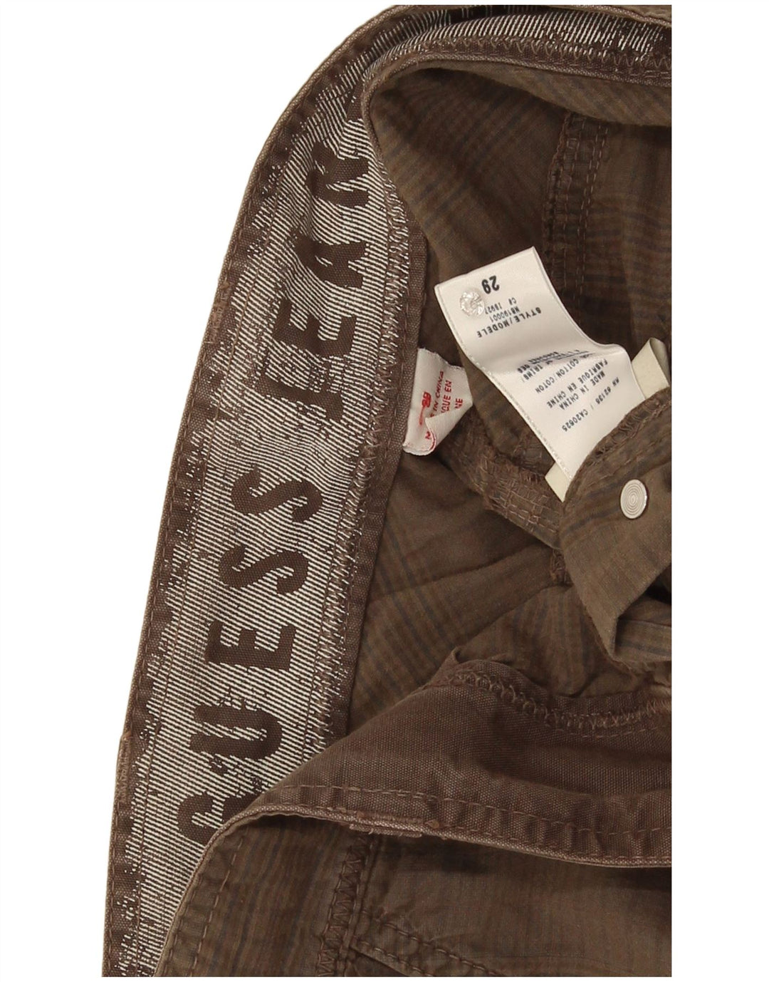 Męskie spodenki cargo Guess W29, małe, brązowe, bawełniane