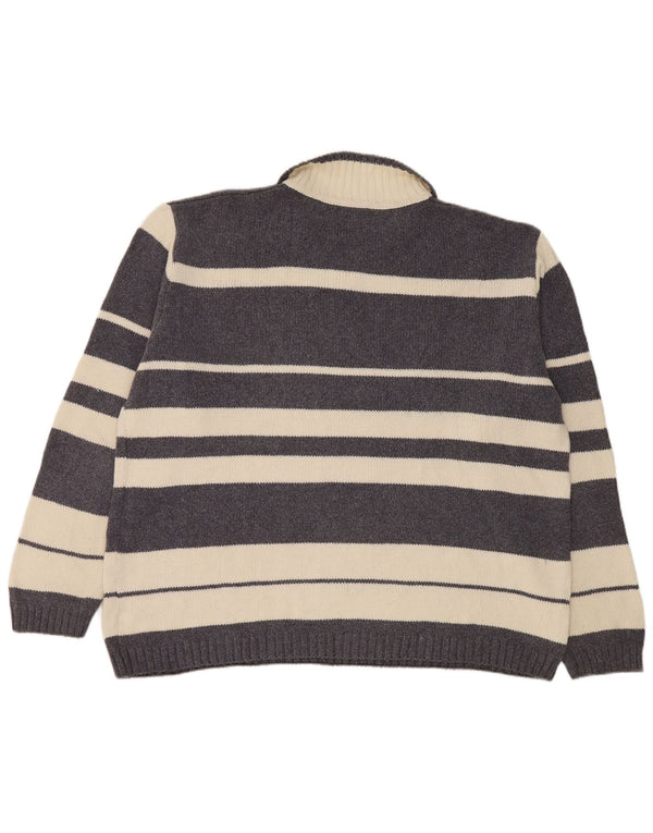 Męski sweter polo Levi's, duży, szary, bawełniany w paski