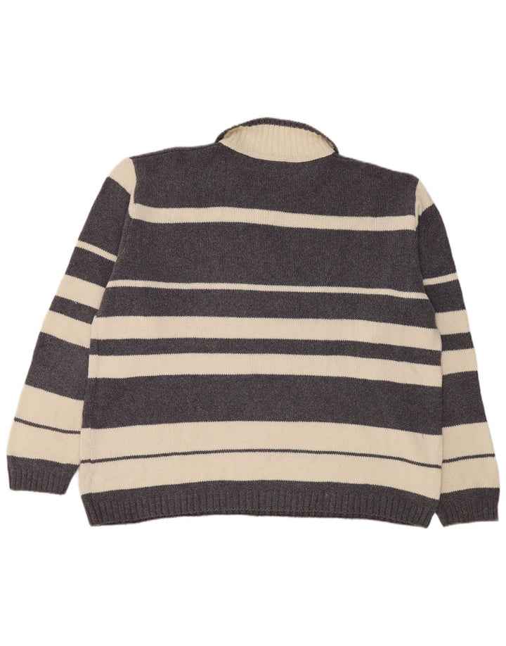 Męski sweter polo Levi's, duży, szary, bawełniany w paski