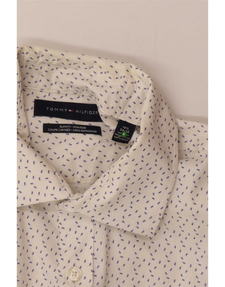 Koszula męska Tommy Hilfiger o dopasowanym kroju, rozmiar 15 1/2, średnio biała w cętki
