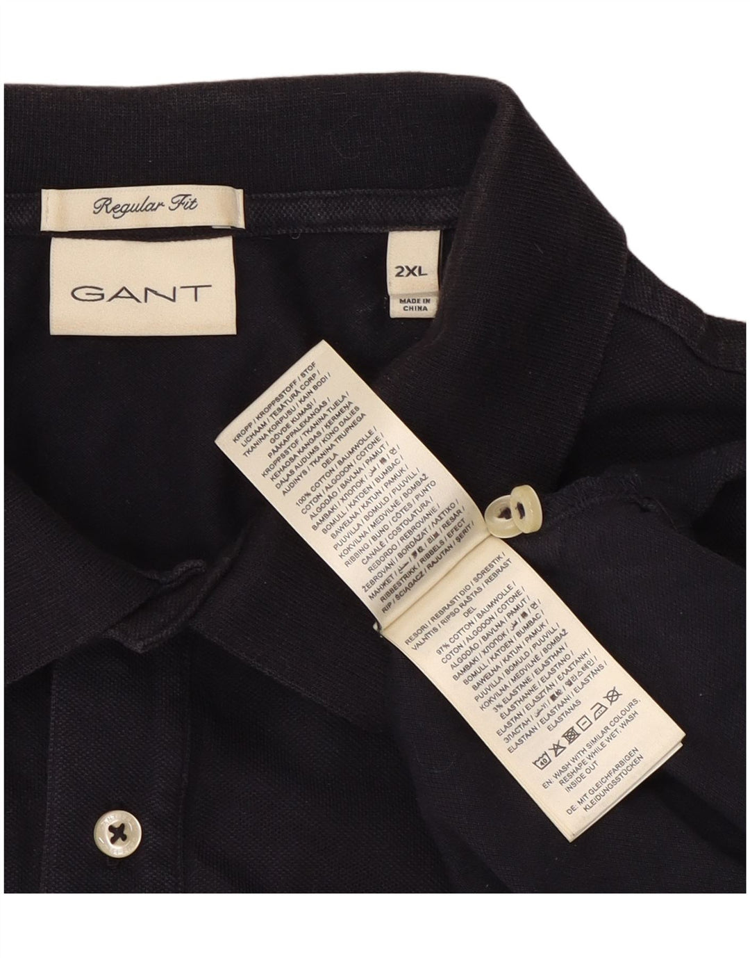 Męska koszulka polo Gant 2XL, granatowa, bawełniana