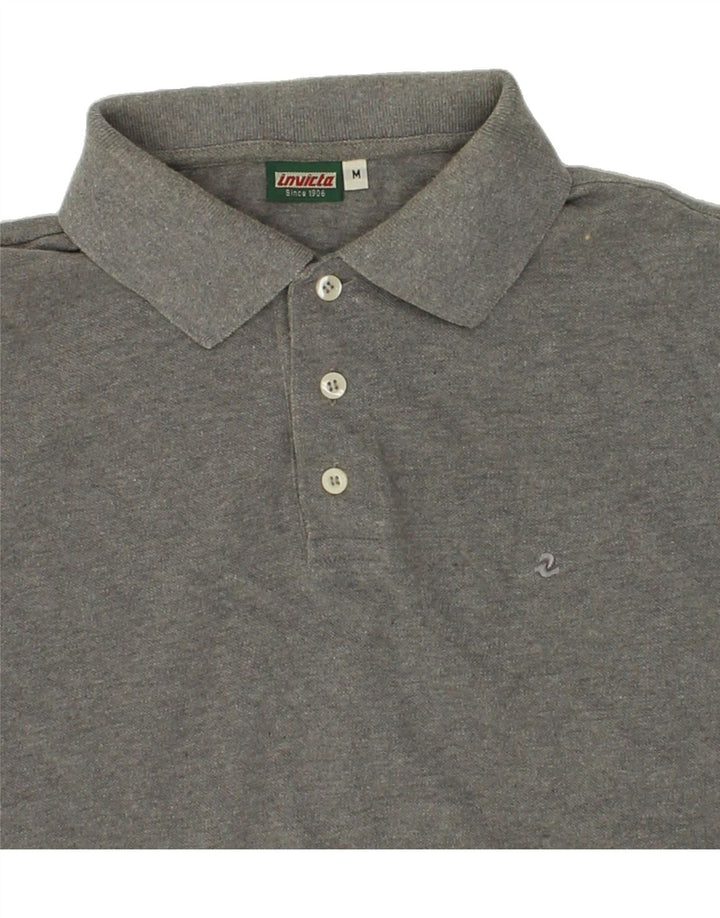 INVICTA Mens Polo Shirt Medium Grey Cotton Vintage Invicta and Second-Hand Invicta from Messina Hembry 