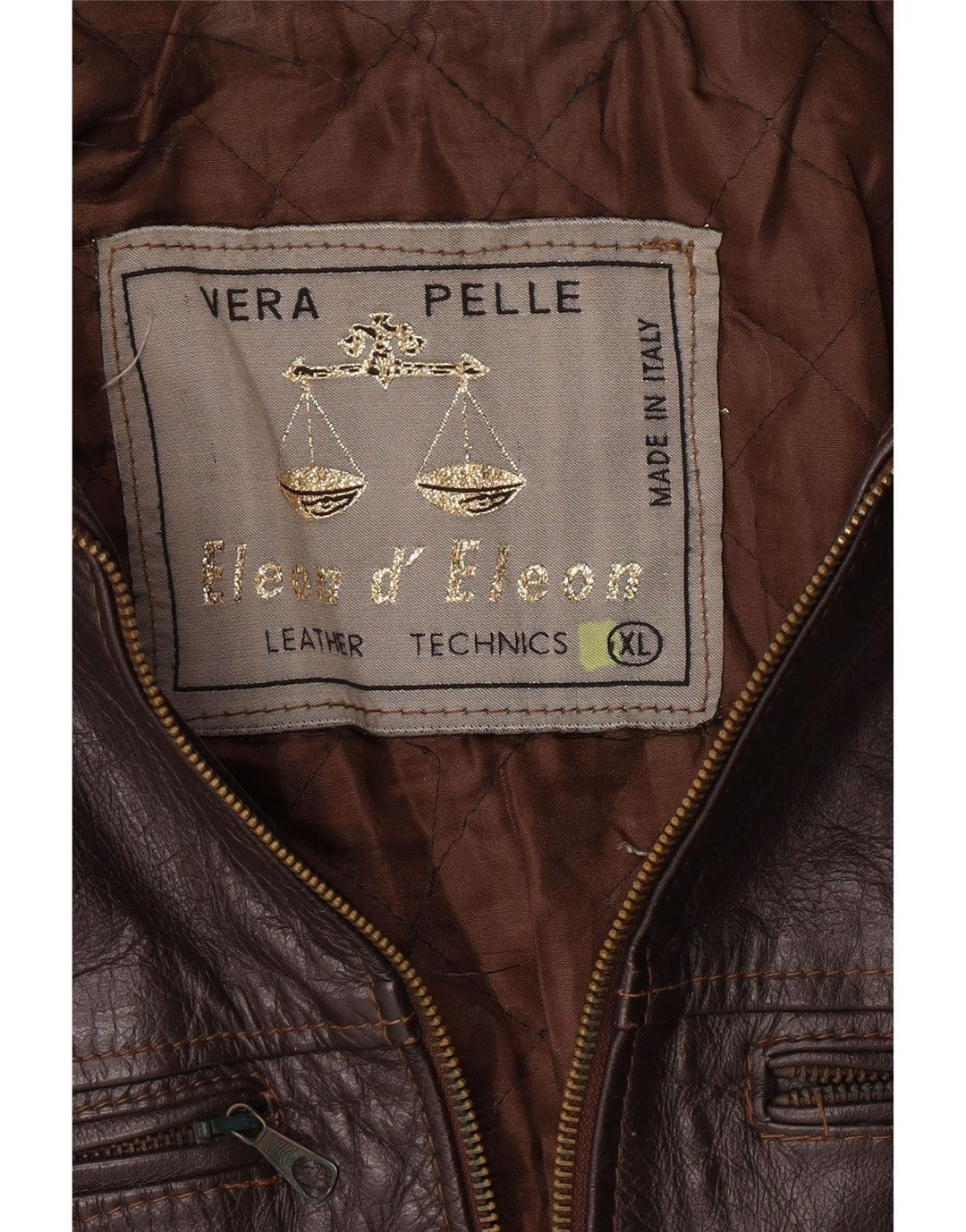 Męska kurtka skórzana VINTAGE UK 42 XL Brązowa skóra