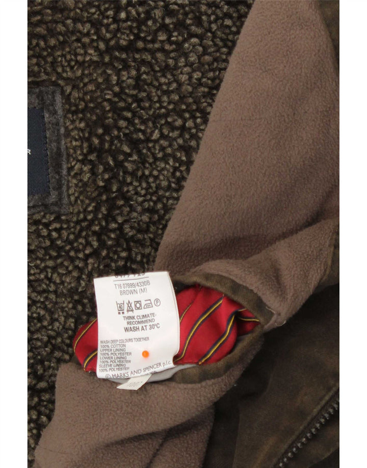Męska kurtka bomber Marks & Spencer Blue Harbor Sherpa UK 38, średni brąz