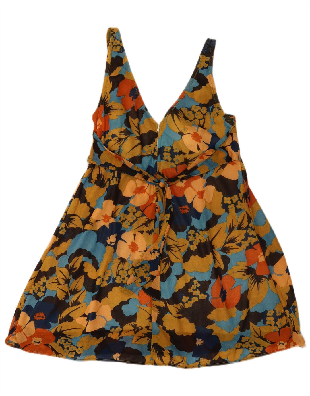 Damska sukienka letnia w stylu vintage UK 10, mała, wielobarwna w kwiaty