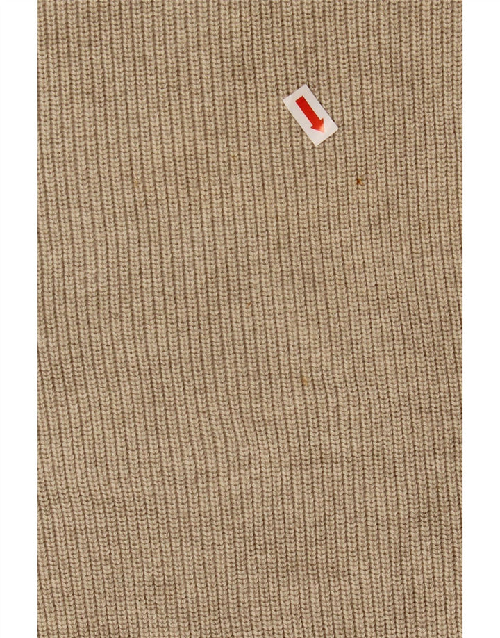 Męski sweter z wycięciem pod szyją Eddie Bauer, duży, beżowy, bawełniany