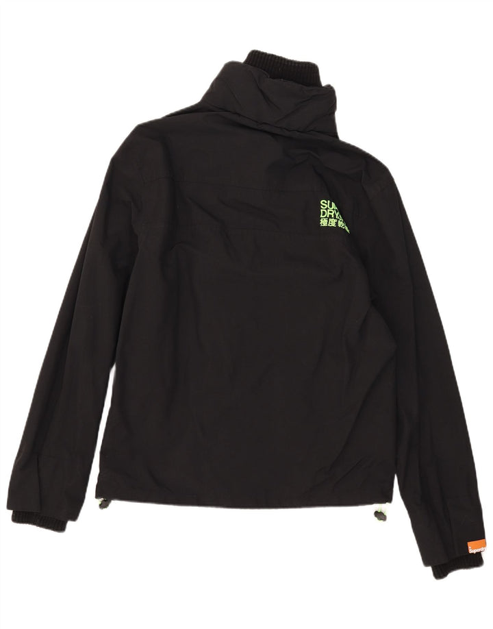 Damska kurtka wiatrówka Superdry The Windcheater UK 16, duża, czarna nylonowa