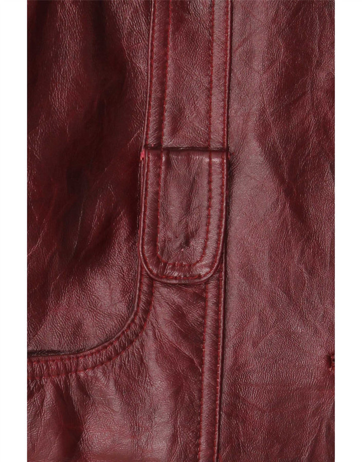 Kurtka skórzana damska Vintage UK 26 5XL Burgundowa