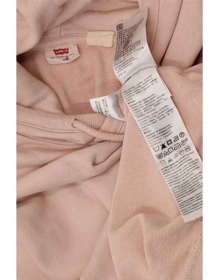 Damski sweter oversize z kapturem LEVI'S UK 14, średni różowy, bawełniany