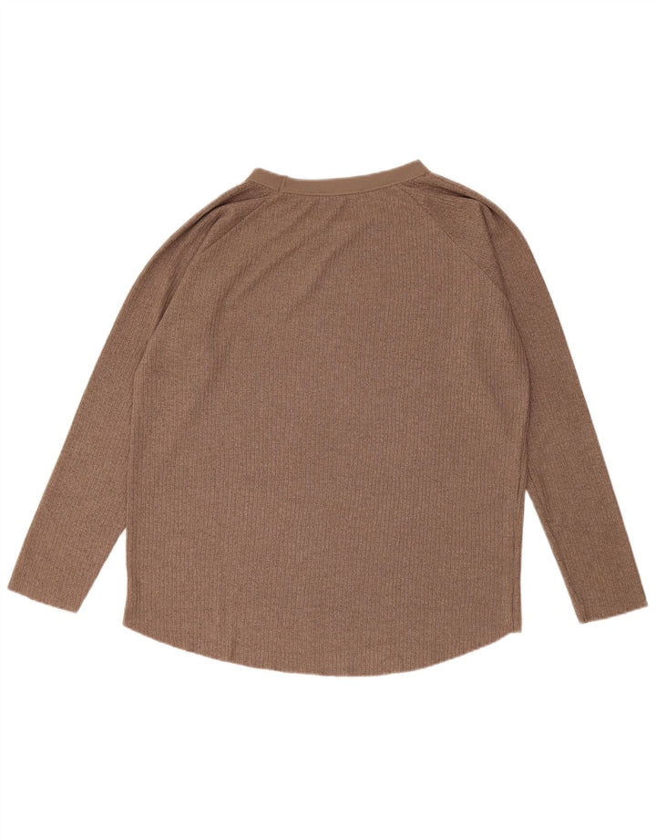 Damski top oversize z długim rękawem Zara UK 10, mały, brązowy