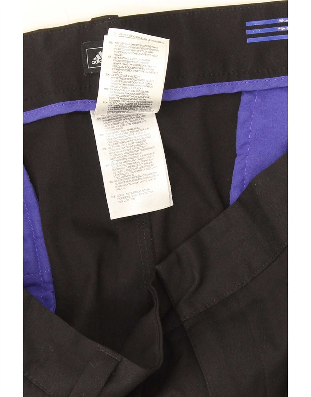 Męskie proste spodnie garniturowe Adidas W40 L30 Czarny poliester