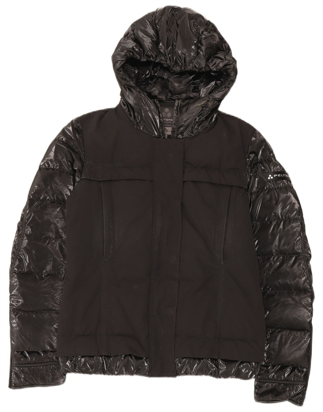 Damska ocieplana kurtka z kapturem PEUTEREY IT 42, średni czarny poliamid