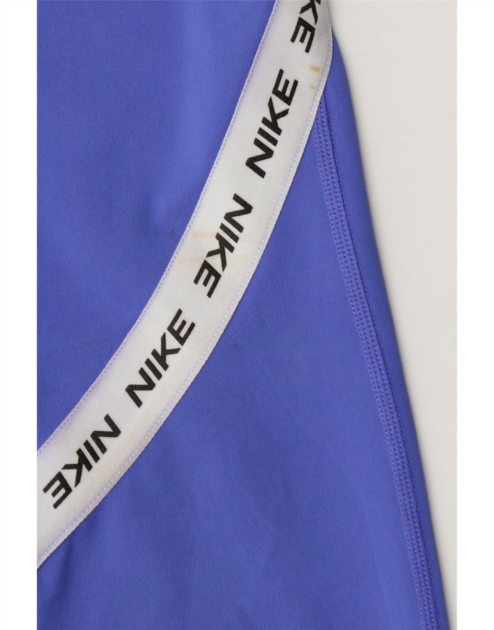Damskie legginsy Nike Graphic Capri UK 8, mały, niebieski, poliester z blokami kolorów