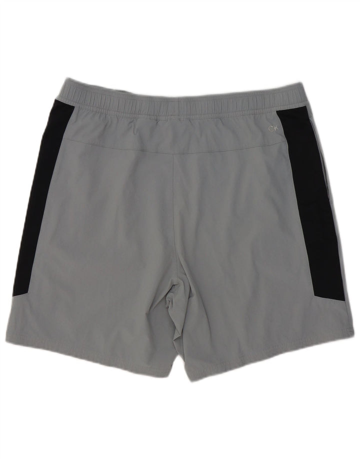 Męskie spodenki sportowe Calvin Klein Performance XL, szary, poliester z blokami kolorów