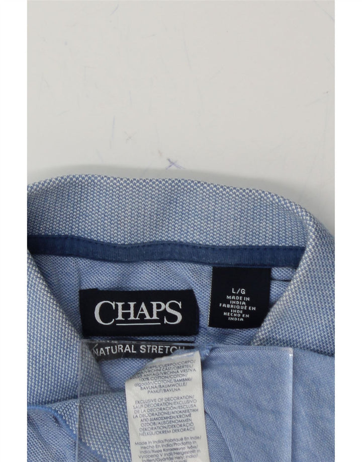 CHAPS Mens Polo Shirt Large Blue Cotton Vintage Chaps and Second-Hand Chaps from Messina Hembry 