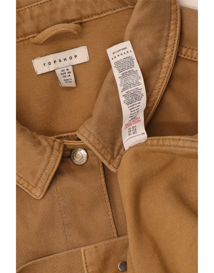 Damska kurtka jeansowa oversize Zara UK 18 XL, brązowa, bawełniana