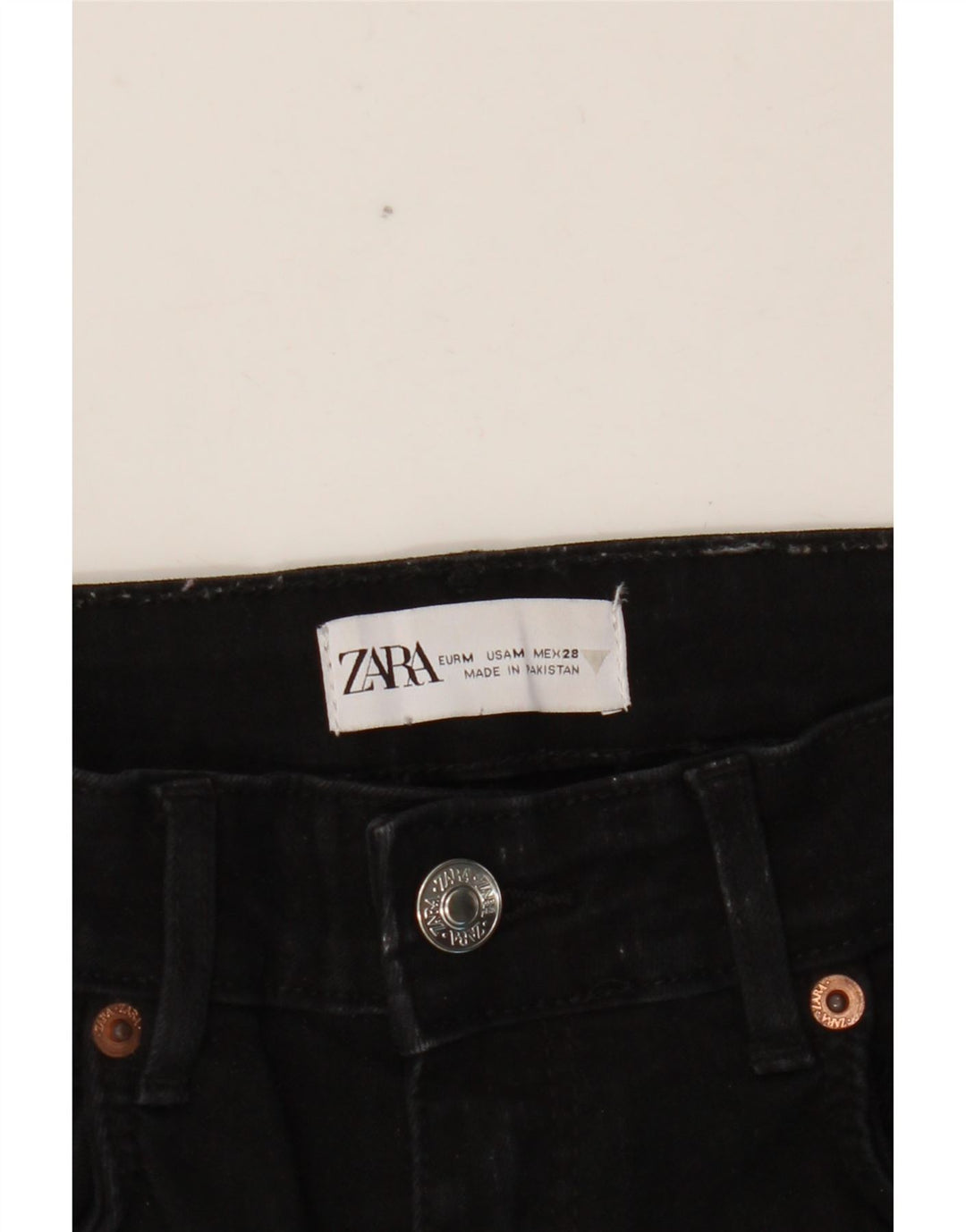 Damskie jeansy skinny marki Zara, średnie W28 L26, czarne