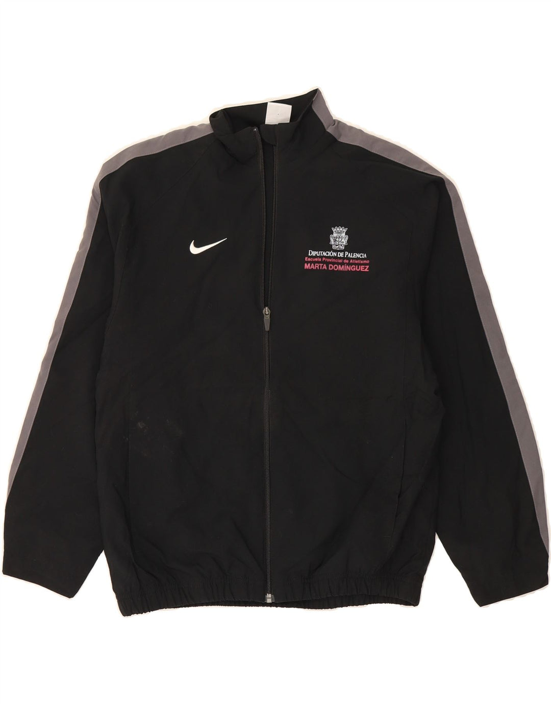 NIKE Boys Graphic Tracksuit Top Jacket 12-13 Years Large Black Colourblock Vintage Nike and Second-Hand Nike from Messina Hembry 