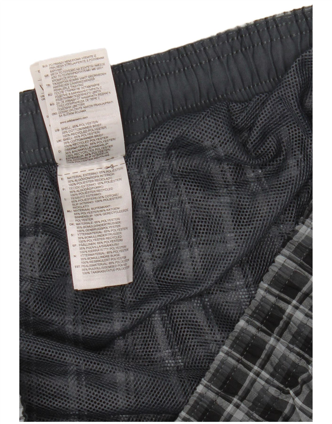 Męskie spodenki kąpielowe Adidas XL granatowe, poliestrowe w kratę