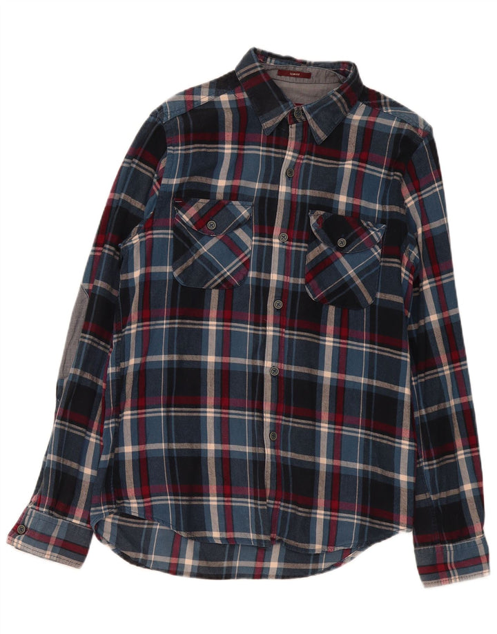 Koszula flanelowa męska Marlboro Classics Slim Fit w średnią granatową kratkę