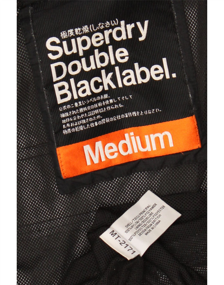 Damska kurtka przeciwdeszczowa SUPERDRY Graphic UK 14, średni czarny nylon