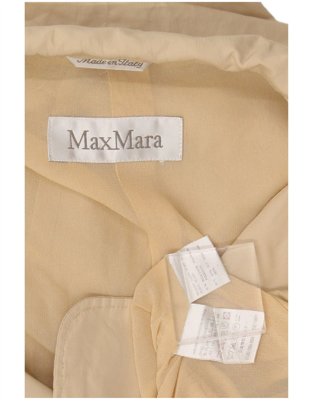 Damska marynarka zapinana na 2 guziki Max Mara UK 14, duży, beżowy poliester
