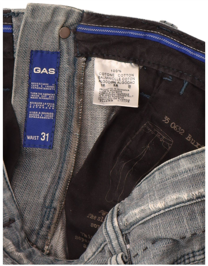 Damskie jeansy Gas Slim W31 L32 Niebieskie bawełniane