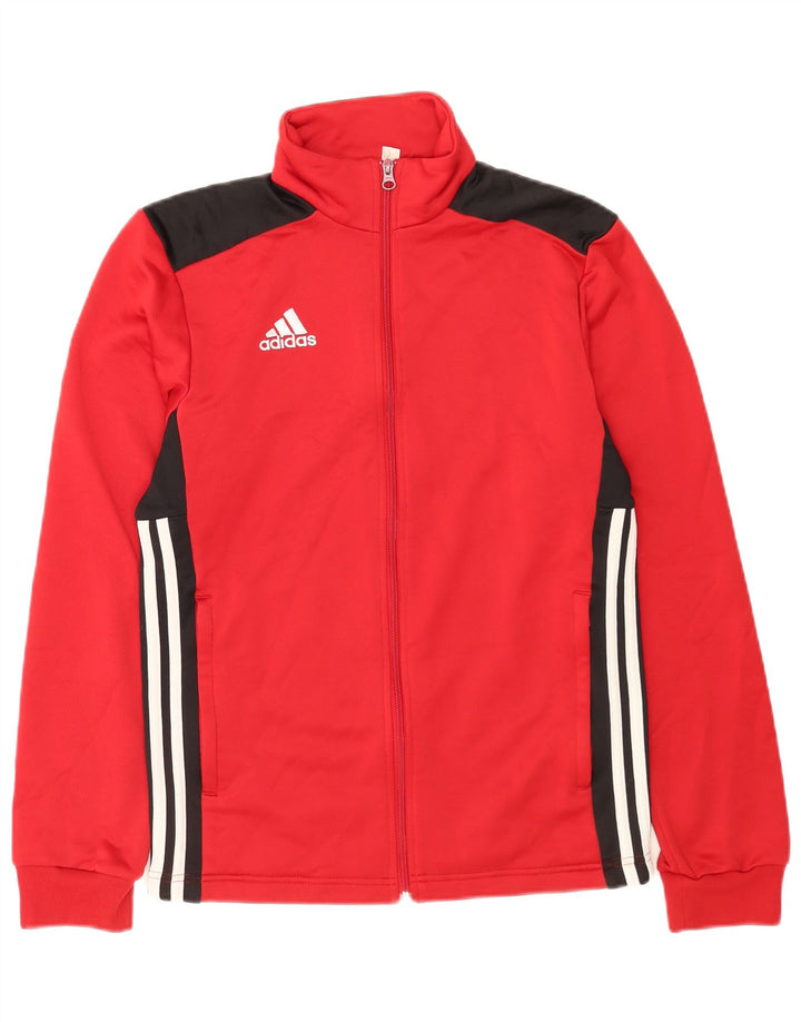 Adidas Męska bluza dresowa, mała czerwona, poliestrowa z blokami kolorów