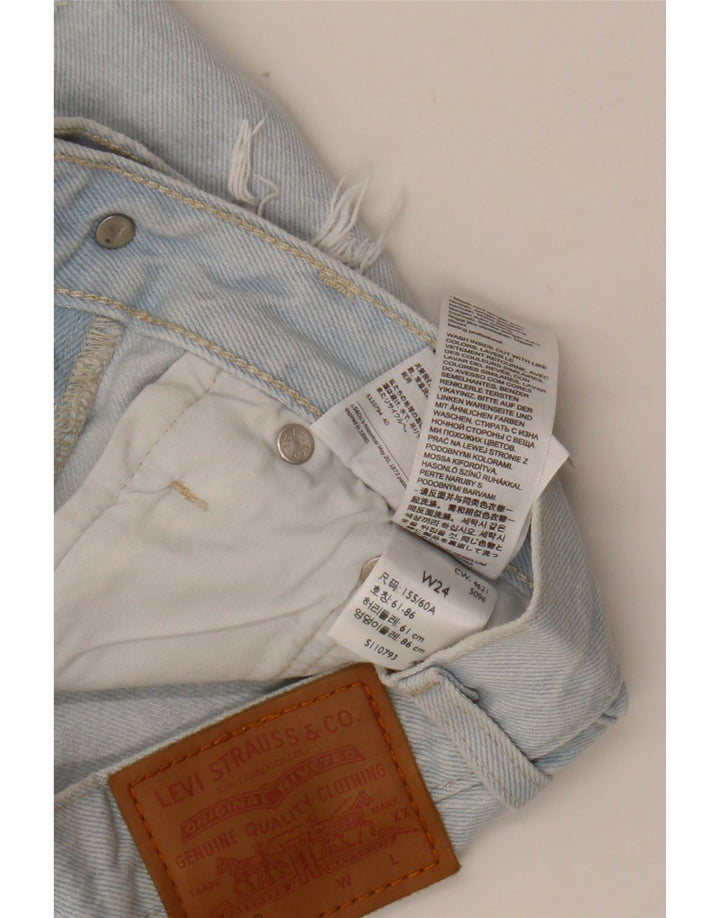 Damskie spodenki jeansowe LEVI'S 501 w trudnej sytuacji W24 XS, niebieska bawełna