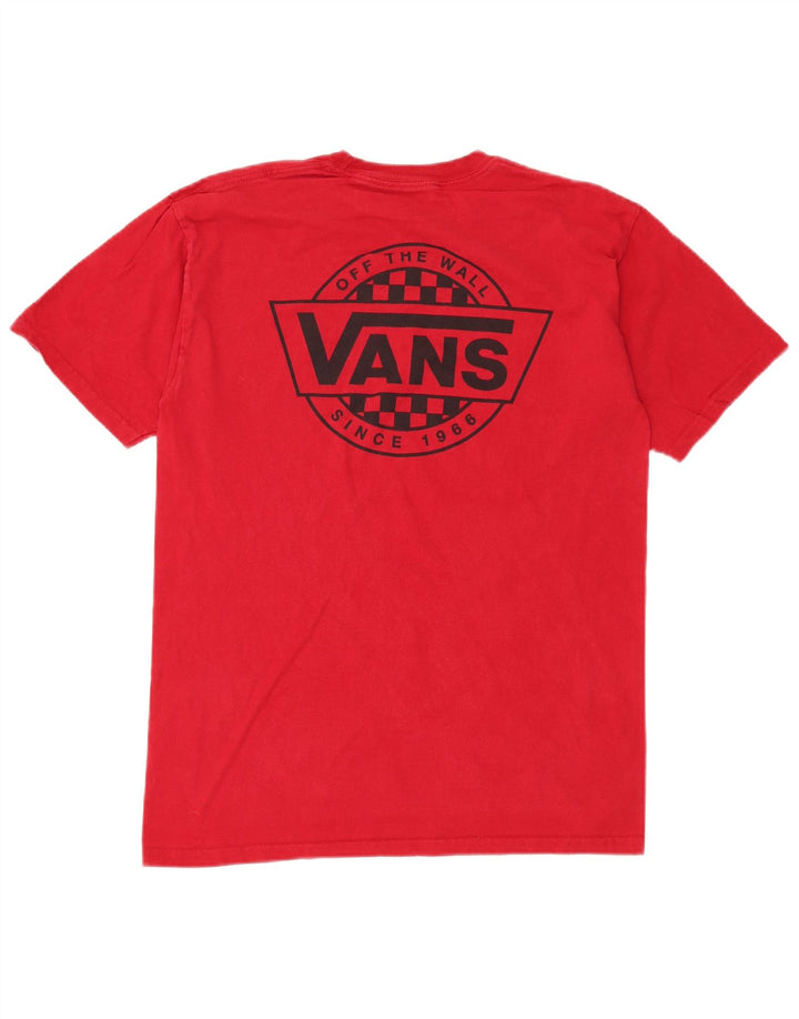 Męski T-shirt z grafiką VANS, bawełniany, średni czerwony