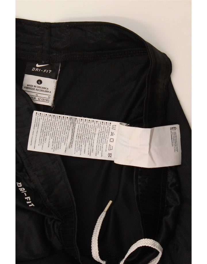 Chłopięce spodenki sportowe Nike Dri Fit 12-13 lat, duże, czarne, poliestrowe paski