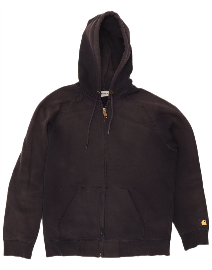 Sweter męski Carhartt z zamkiem błyskawicznym, średni granatowy, bawełniany