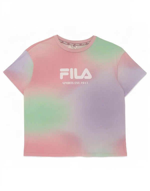 Damska koszulka z grafiką Fila Top UK 6 XS, wielobarwna bawełna Tie Dye