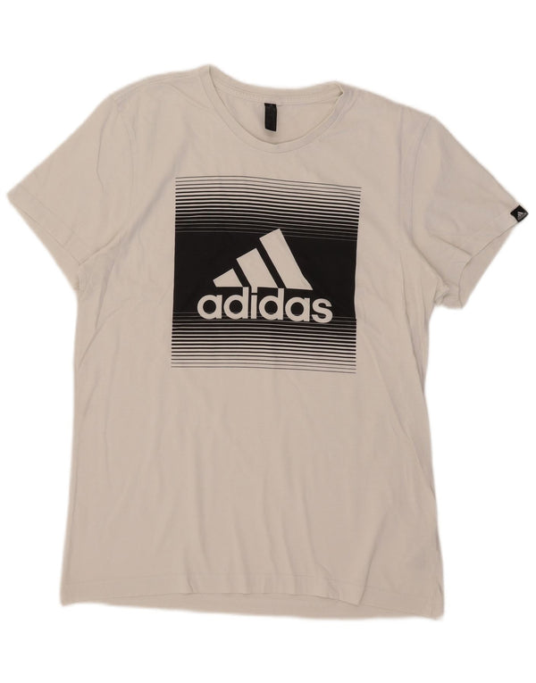 Adidas Mens Graphic T-Shirt Top Medium White Cotton