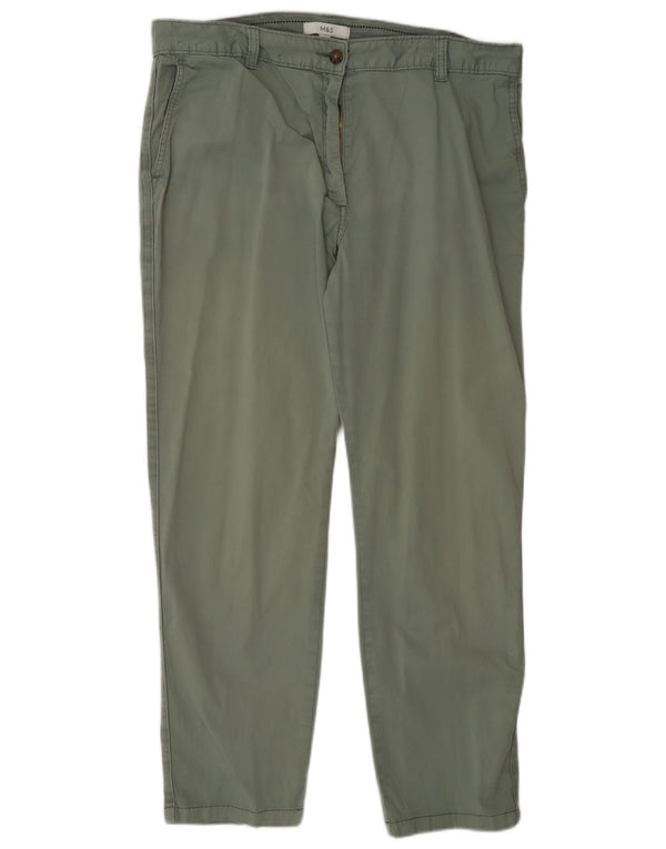 Spodnie damskie Marks & Spencer Straight Chino UK 16 Large W34 L28 Zielone