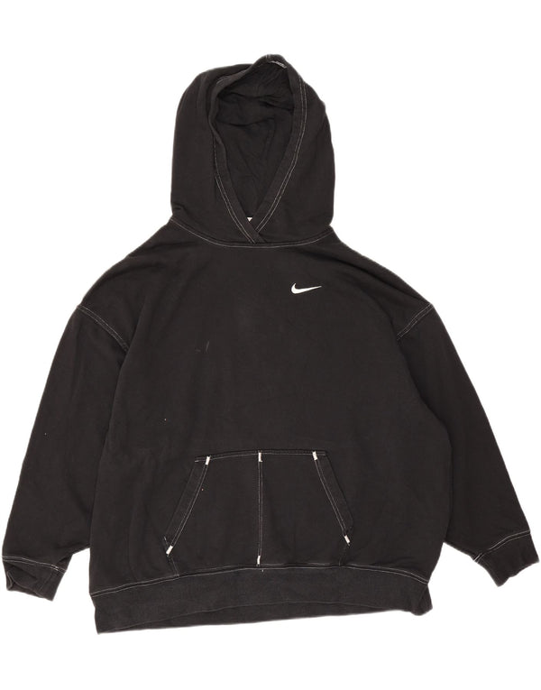 Męski sweter oversize z kapturem Nike, mały, czarny, bawełniany