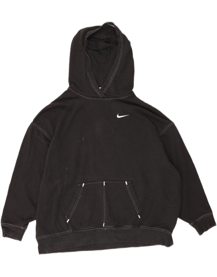 Męski sweter oversize z kapturem Nike, mały, czarny, bawełniany