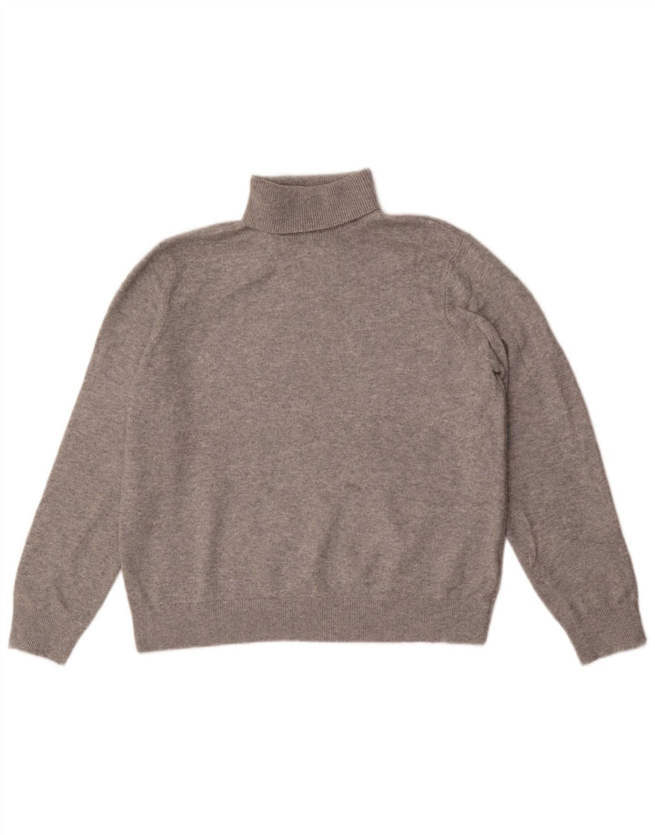 Marks & Spencer Męski sweter z golfem, średnioszary, poliester